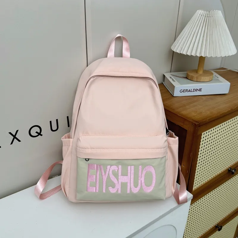 GEERDUN Nylon Backpack Unisex Ivory/Black/Lotus Color/Burgundy/Khaki-8