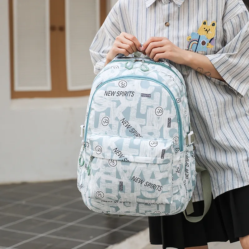 GEERDUN Oxford Backpack Unisex Gray/Black/Green/Purple-15