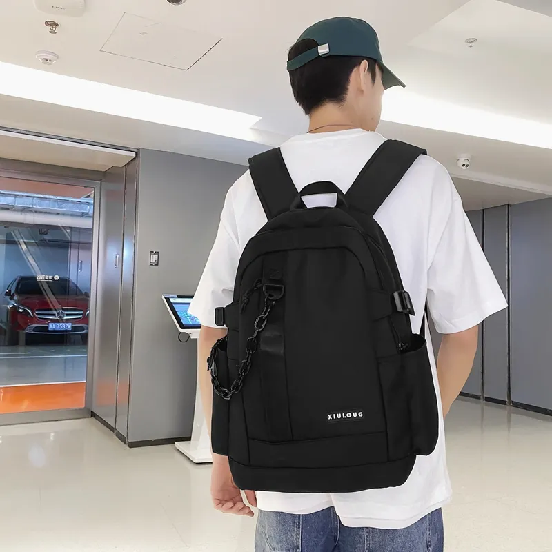 GEERDUN Nylon Backpack Unisex Black/White/Blue/Green-2