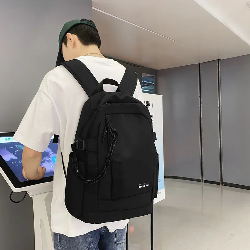 GEERDUN Nylon Backpack Unisex Black/White/Blue/Green-1