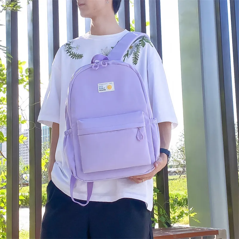 GEERDUN Nylon Backpack Unisex Black/Purple/Green/Blue/Pink-2