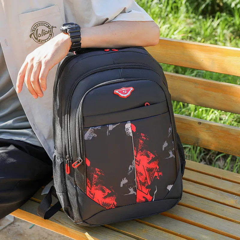 GEERDUN Nylon Backpack Men's Black/Red/Yellow/Blue-2