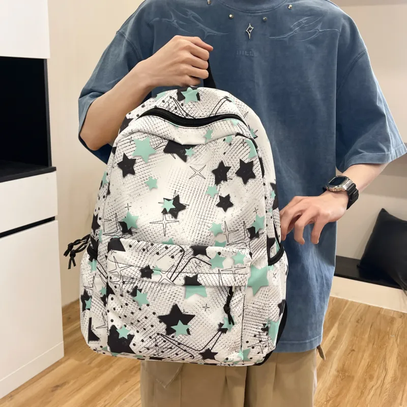 GEERDUN Nylon Backpack Unisex Pink/Yellow/Green/Blue/Black-25