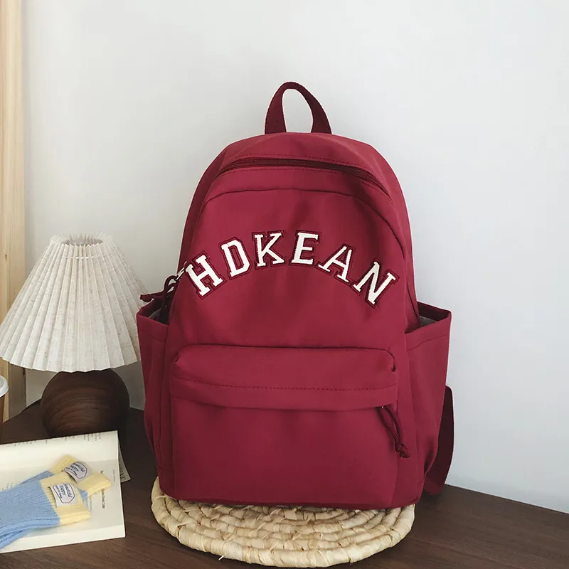 GEERDUN Nylon Backpack Unisex White/Black/Red/Khaki/Brown-5