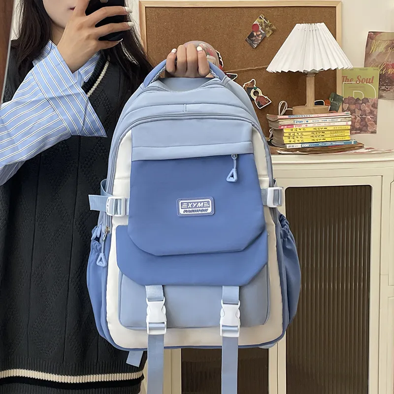 GEERDUN Nylon Backpack Unisex Black/Khaki/Green/Blue/Pink-10