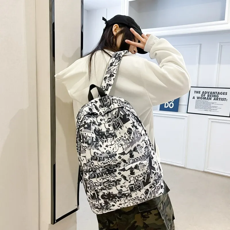 GEERDUN Oxford Backpack Unisex Black/Gray/Multicolor-14