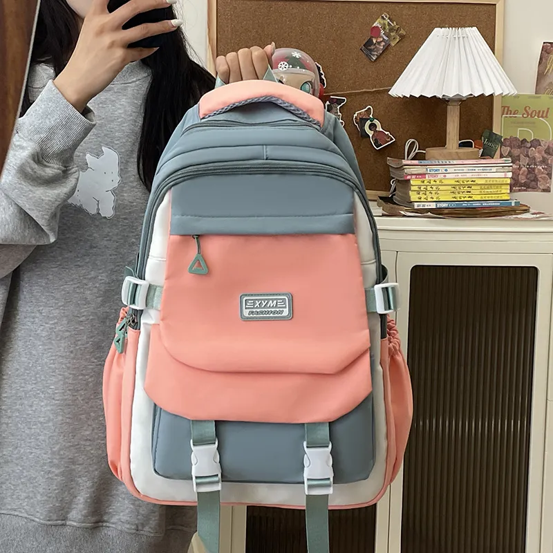 GEERDUN Nylon Backpack Unisex Black/Khaki/Green/Blue/Pink-7