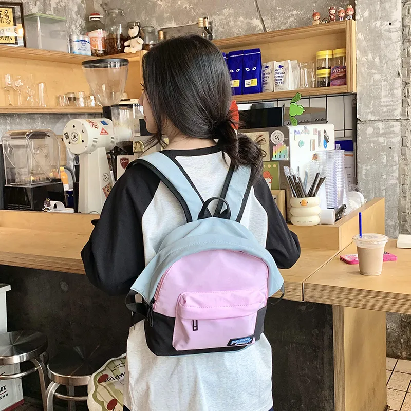 GEERDUN Nylon Backpack Women's Black/Khaki/Pink-6