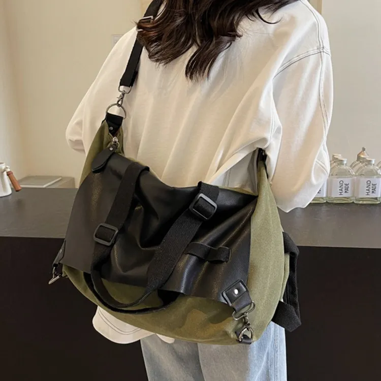 GEERDUN Canvas Bag, Crossbody Bag, Shoulder Bag Women's Gray/Green/Khaki-8