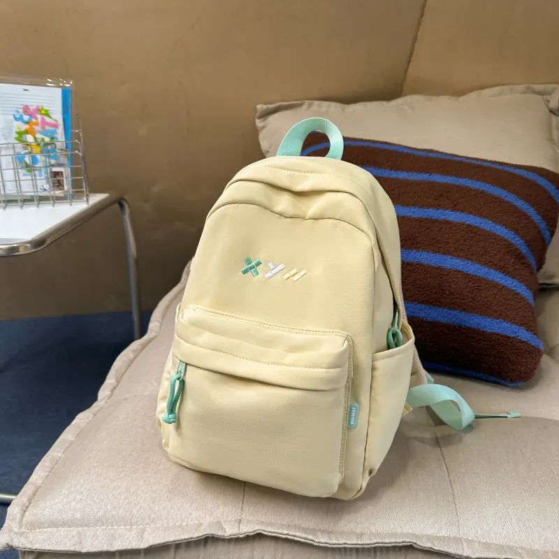 GEERDUN Nylon Backpack Unisex White, Black, Red, Yellow, Sky Blue, Pink-11