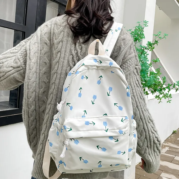 GEERDUN Nylon Backpack Regular Unisex White-4