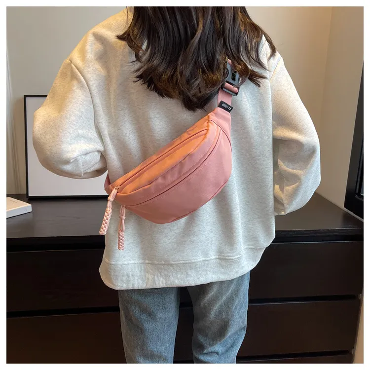 GEERDUN Canvas Bag Fanny Pack Regular Women's Orange/Ecru/Pink/Red/Black-7