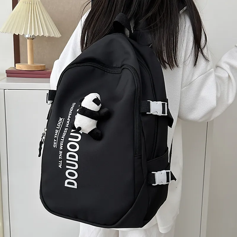 GEERDUN Nylon Backpack Tubas Unisex Black/Red/Blue-2