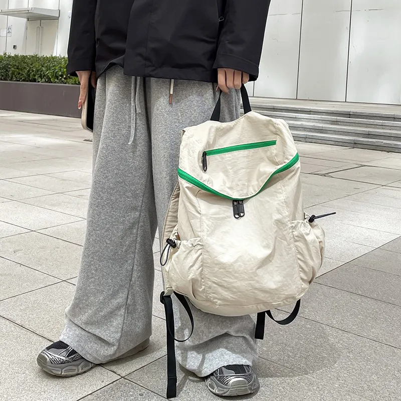 GEERDUN Nylon Backpack Unisex Black/White-4