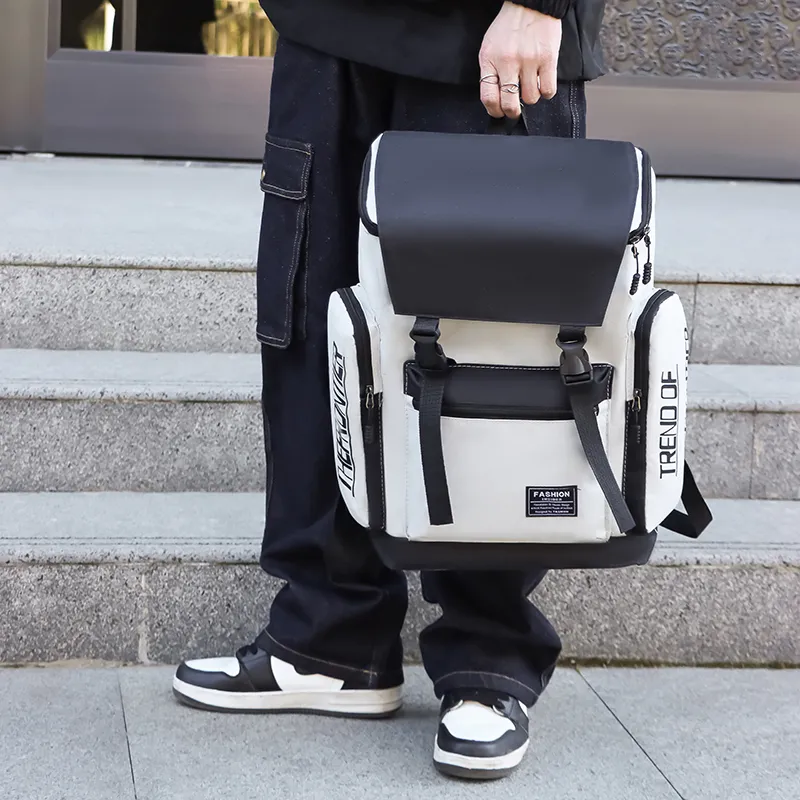 GEERDUN Oxford Backpacks Backpack Unisex Black/Gray-8