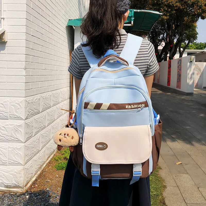 GEERDUN Nylon Backpack Unisex Black/Green/Blue/Pink-9