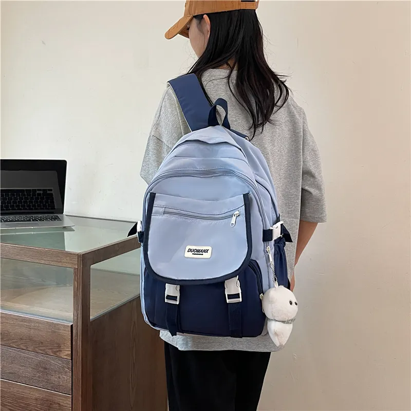 GEERDUN Nylon Backpack Unisex Black/Yellow/Khaki/Brown/Blue-7