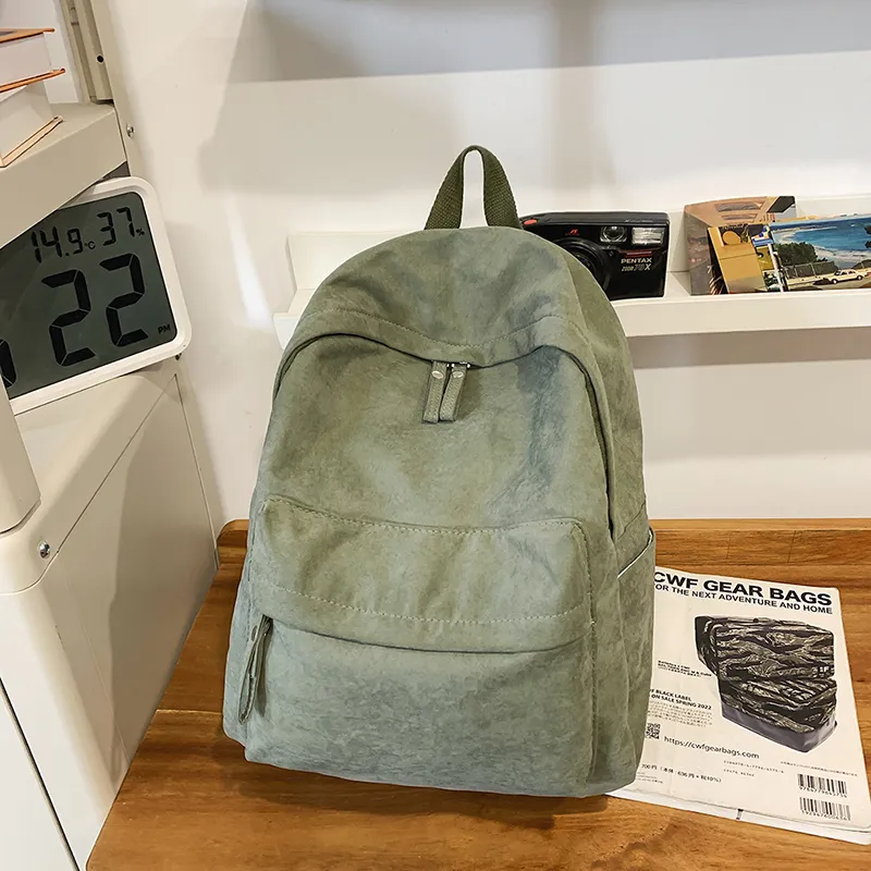 GEERDUN Nylon Backpack Unisex White/Black/Burgundy/Khaki/Green-9