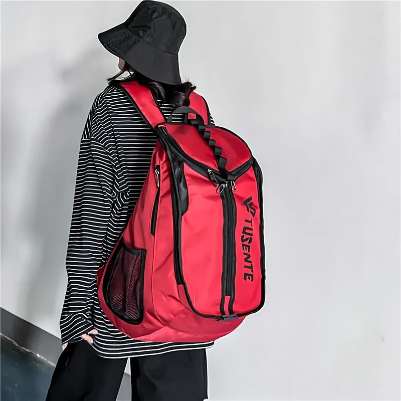 GEERDUN Oxford Backpack Laptop Bags Unisex Red/Light Gray/Dark Gray/Black-1