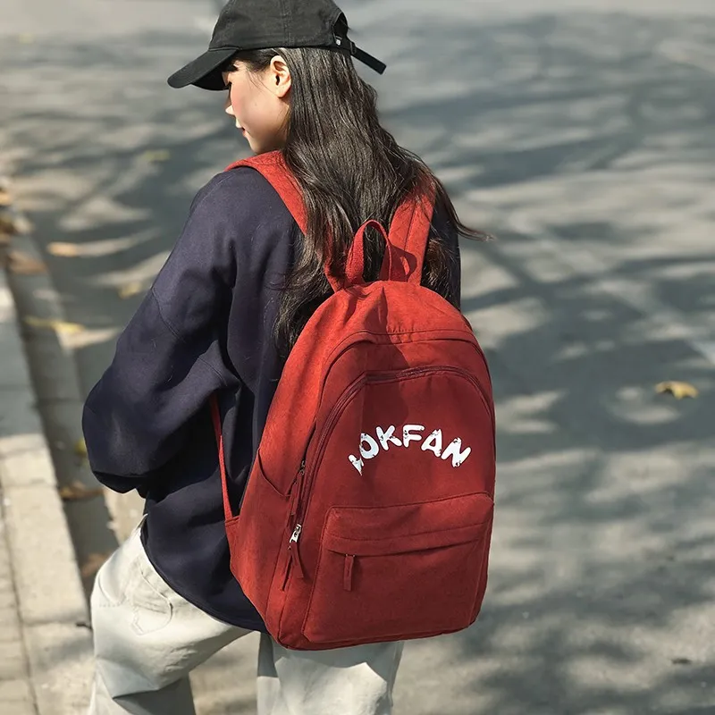 GEERDUN Nylon Backpack Regular Unisex White/Black/Red/Khaki/Green-5