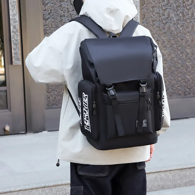 GEERDUN Oxford Backpacks Backpack Unisex Black/Gray-1