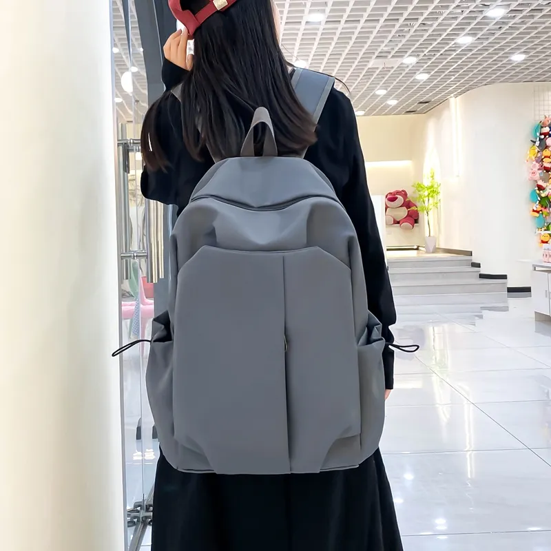 GEERDUN Nylon Laptop Backpack Regular Unisex Gray/White/Black/Red-1