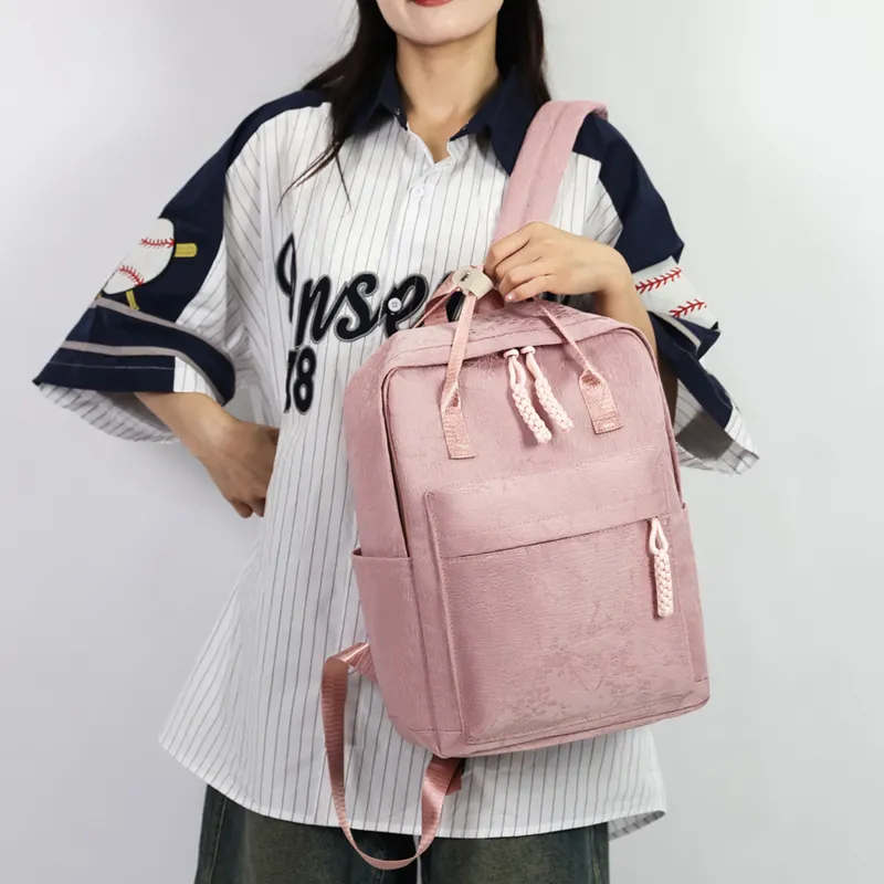 GEERDUN Oxford Backpack Unisex Black/White/Pink/Purple/Green-5