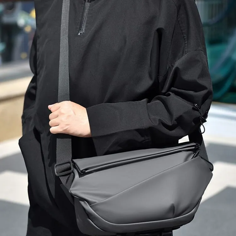 GEERDUN PU Waist Bag Chest Bag Men's Black/Gray-6