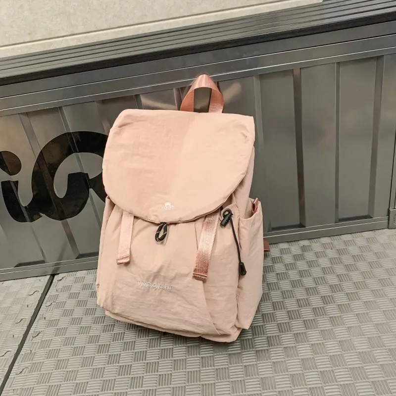 GEERDUN Nylon Backpack Unisex Black/Pink/Orange/Khaki-3