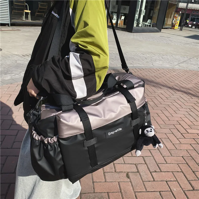 GEERDUN Oxford Shoulder Bag Crossbody Bag Gym Bag Unisex Green/Black/Champagne/Champagne Pink-11