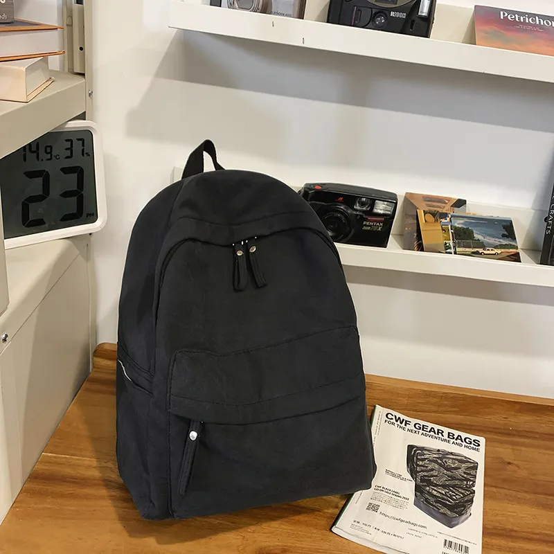 GEERDUN Nylon Backpack Unisex White/Black/Burgundy/Khaki/Green-3