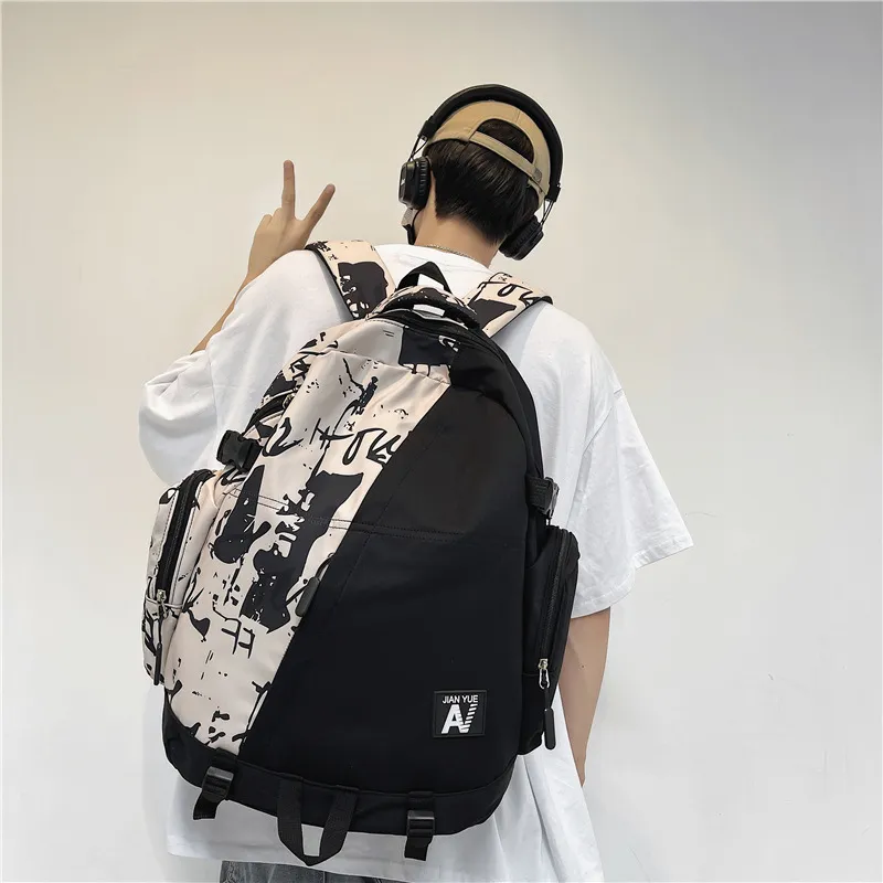 GEERDUN Nylon Backpack Laptop Bag Unisex Black-11