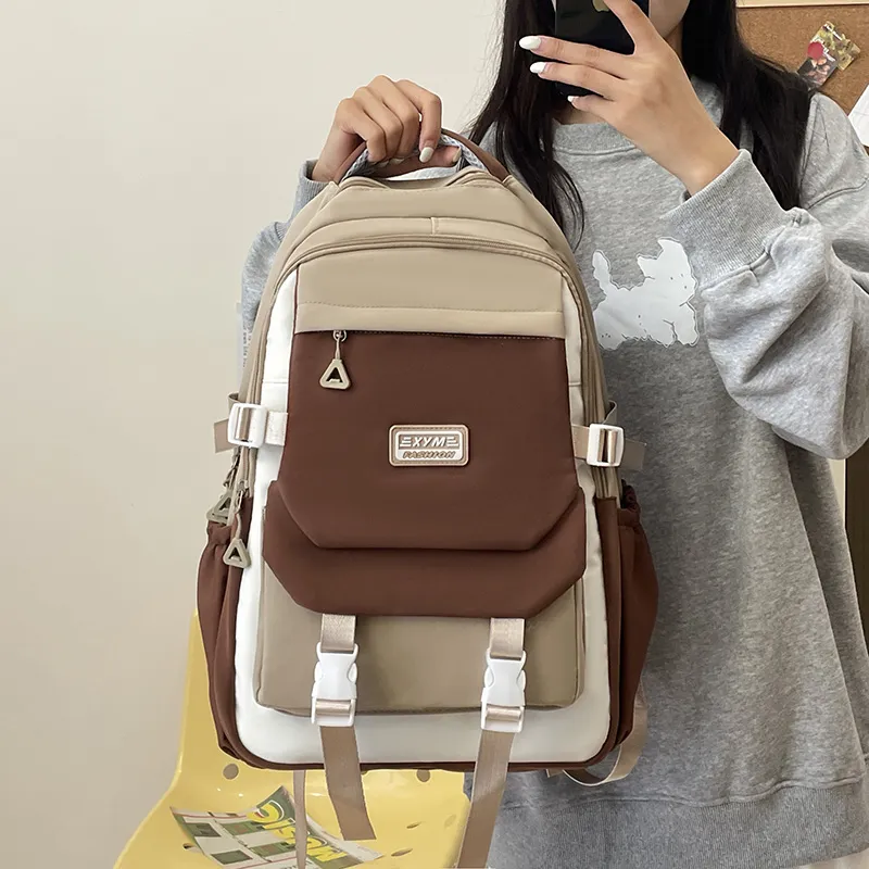 GEERDUN Nylon Backpack Unisex Black/Khaki/Green/Blue/Pink-5