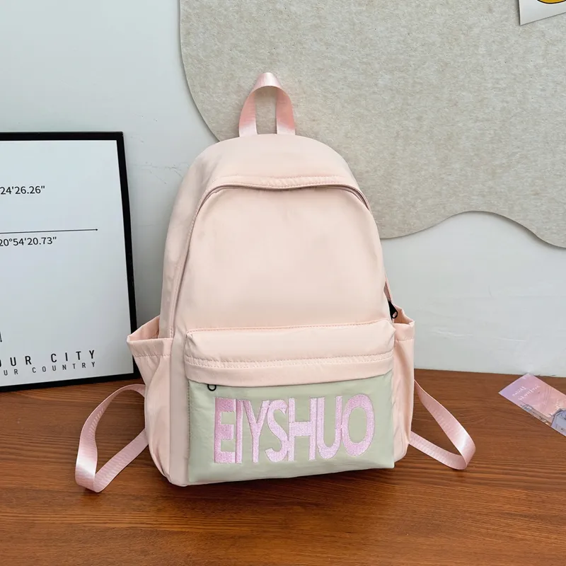 GEERDUN Nylon Backpack Unisex Ivory/Black/Lotus Color/Burgundy/Khaki-7