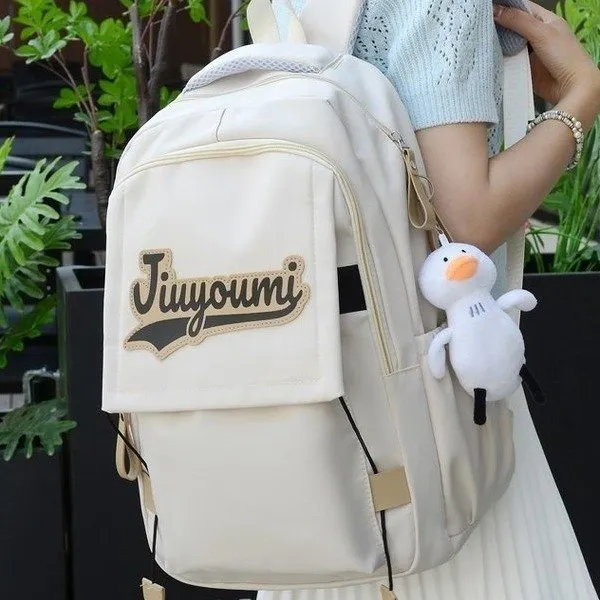 GEERDUN Nylon Backpack Regular Unisex Black/White/Red/Khaki/Blue-5