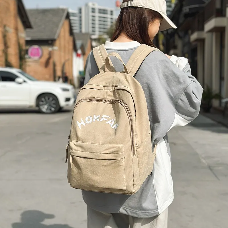 GEERDUN Nylon Backpack Regular Unisex White/Black/Red/Khaki/Green-7
