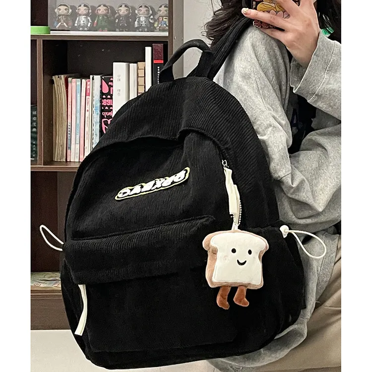 GEERDUN Corduroy Backpack Regular Women's White/Black/Green/Brown-4