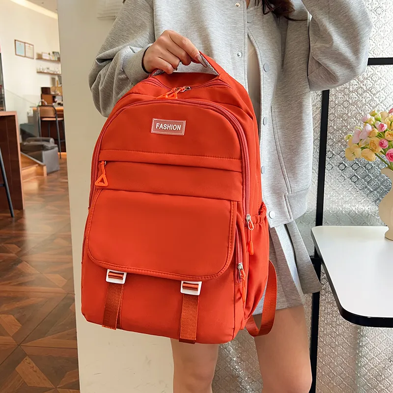 GEERDUN Nylon Fabric Backpack Unisex Multicolor-6