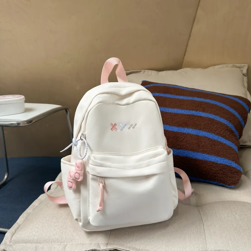 GEERDUN Nylon Backpack Unisex White, Black, Red, Yellow, Sky Blue, Pink-2