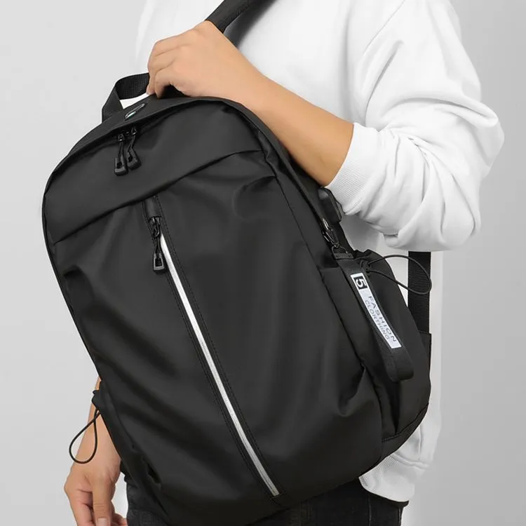 GEERDUN Nylon Backpack Laptop Bag Regular Unisex Black/Light Gray-6
