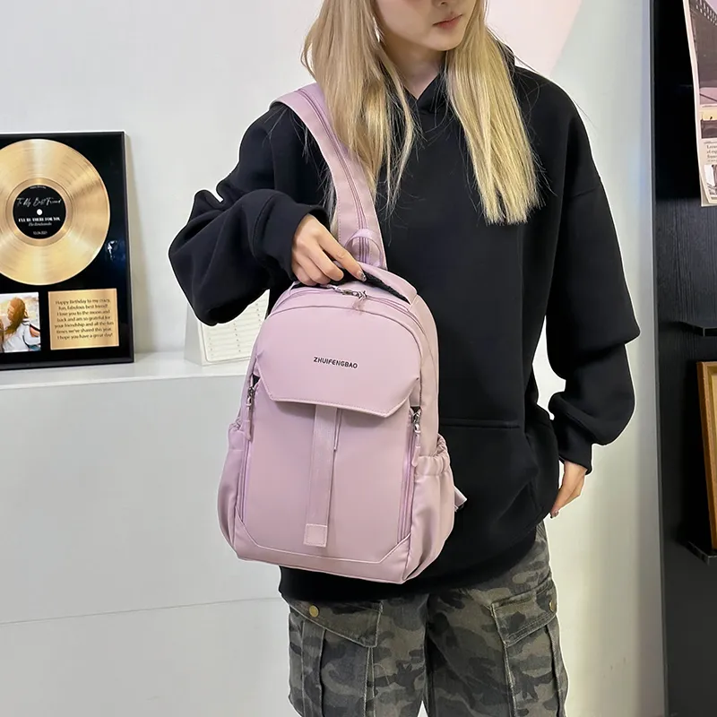 GEERDUN Oxford Backpack Unisex Light Gray, Dark Gray, Black, Pink, Army Green, Blue-6