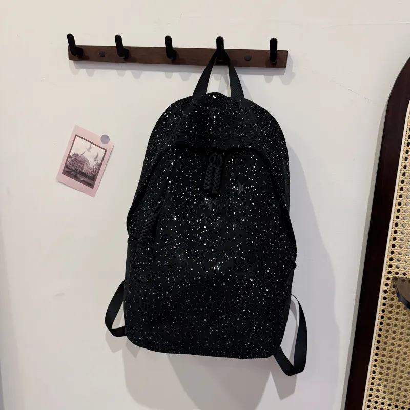 GEERDUN Corduroy Backpack Regular Women's Multicolor-3