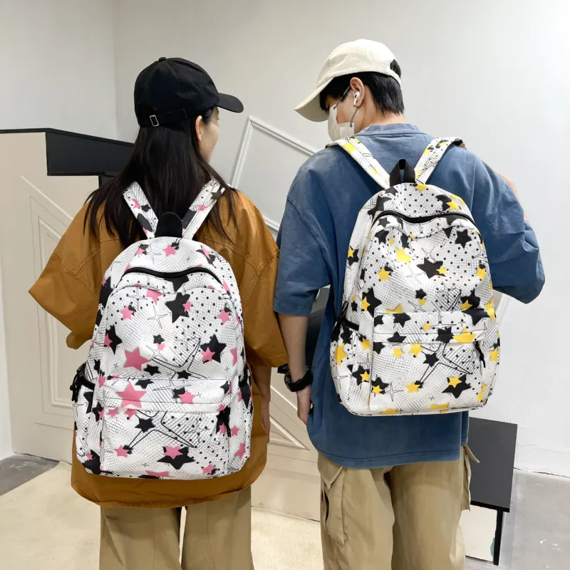 GEERDUN Nylon Backpack Unisex Pink/Yellow/Green/Blue/Black-2