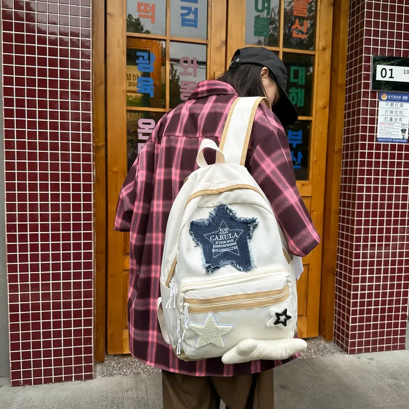 GEERDUN Oxford Backpack Regular Women's White-3