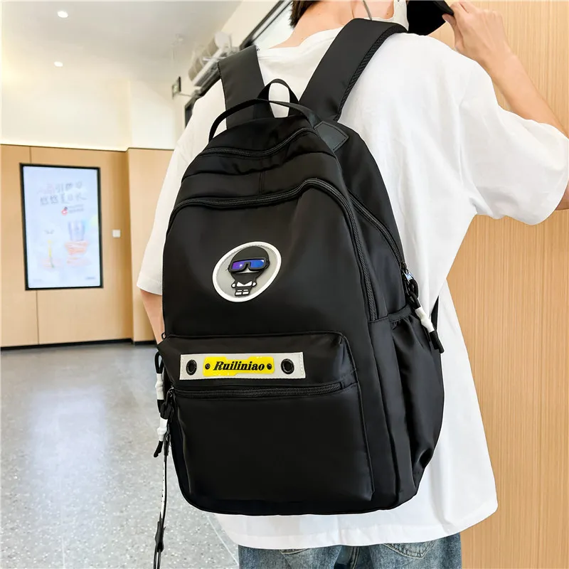 GEERDUN Nylon Backpack Regular Unisex Dark Gray/Black/Khaki/Light Gray/White-2