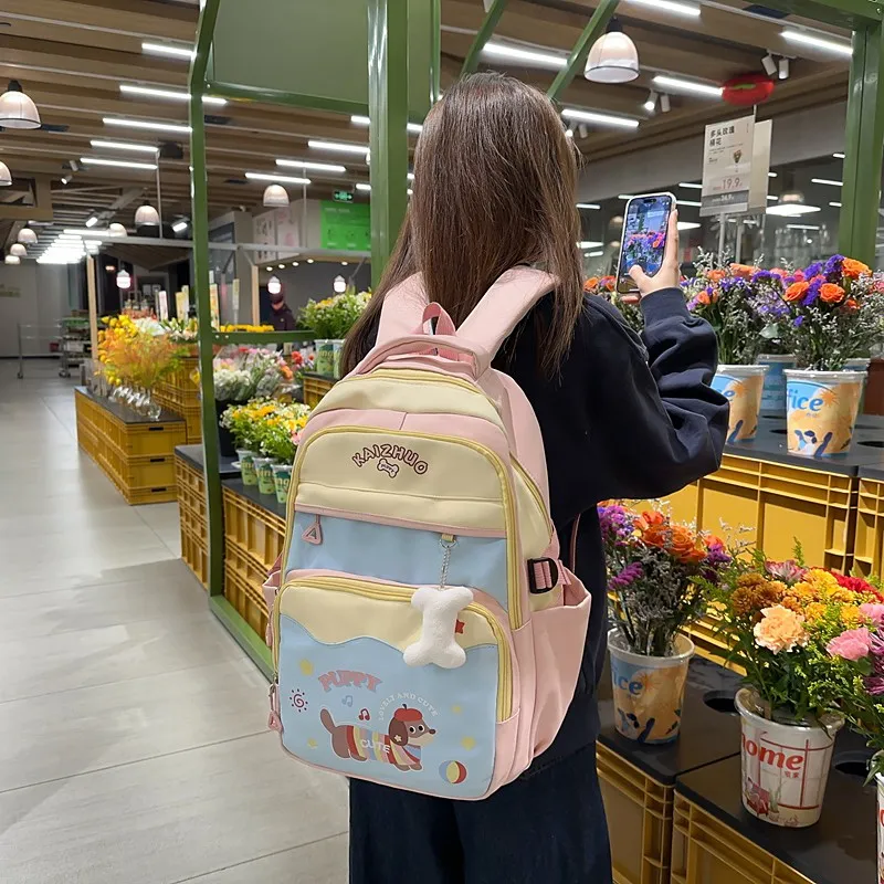 GEERDUN Nylon Backpack Women's 1White & Purple/Pink & Blue/Purple & Green/Blue & Pink/Yellow & Khaki-3