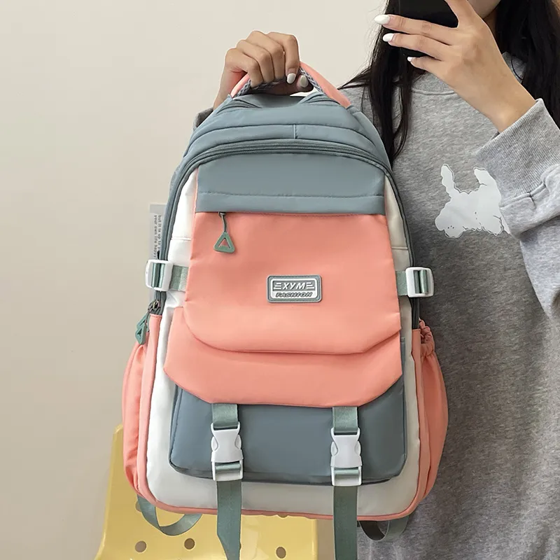 GEERDUN Nylon Backpack Unisex Black/Khaki/Green/Blue/Pink-8