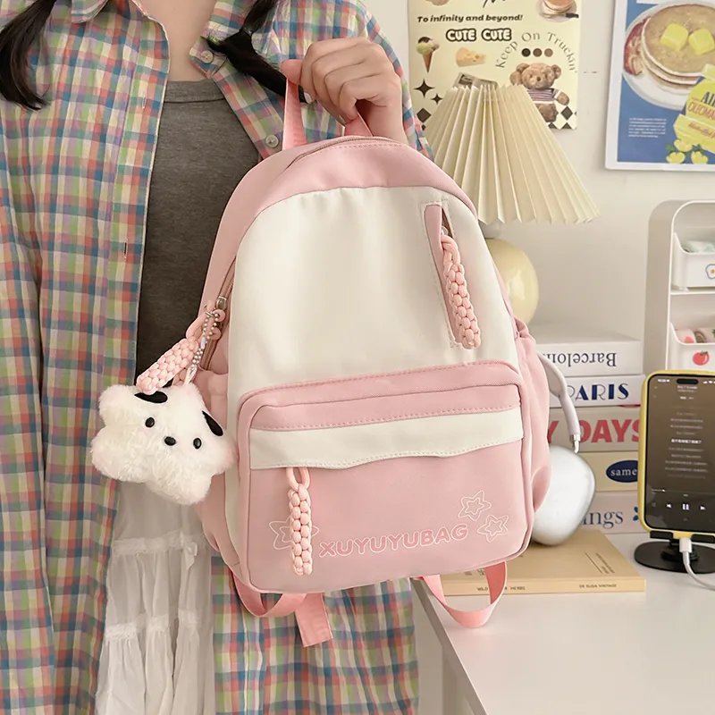 GEERDUN Nylon Backpack Women's Pink/Blue/Brown/Black/Purple/Green-1