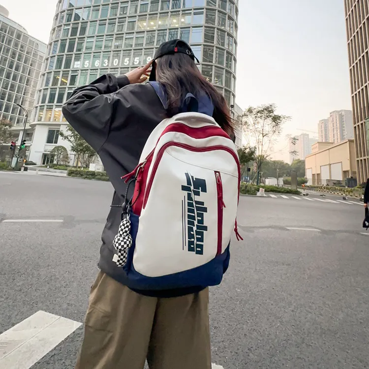 GEERDUN Nylon Backpack Regular Unisex Brown/Red/Red Blue/Black/Gray/Blue-1