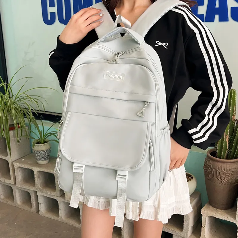 GEERDUN Nylon Fabric Backpack Unisex Multicolor-2